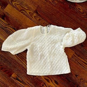 Zara white top, xs, never worn. Back Zipper. Great too.